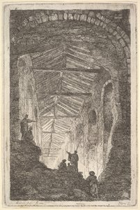 Tavola 10: La Galleria Antica: una grande galleria coperta, luce che entra dal retro da Hubert Robert