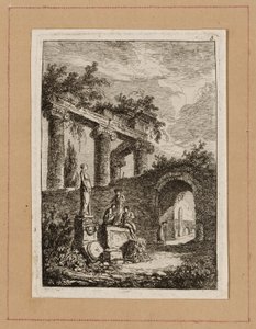 Tavola Tre da Sere a Roma da Hubert Robert