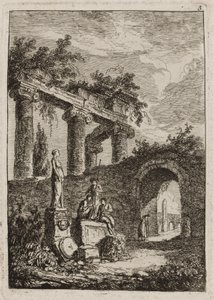 Tavola Tre da Sere a Roma da Hubert Robert