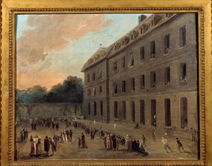 Ricreazione dei prigionieri a Saint Lazare: il gioco del pallone da Hubert Robert