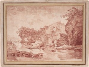 Rovine sul mare presso Napoli: la "Scola di Virgilio" da Hubert Robert