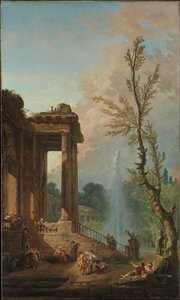 Il portico di una residenza di campagna da Hubert Robert