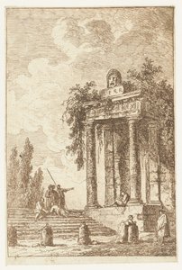 Scala con i quattro cippi di confine da Hubert Robert