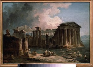 Un tempio circondato dalle acque da Hubert Robert