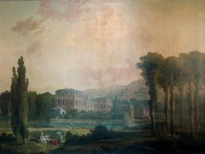 Veduta del castello di Chamarande da Hubert Robert