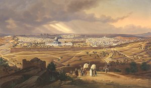 Veduta di Gerusalemme, 1847 da Hubert Sattler