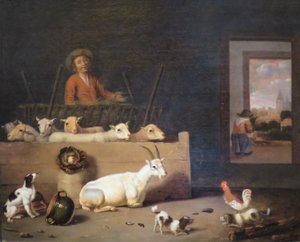 Contadino e fittavolo nella stalla del bestiame" di Hubert van Ravesteyn, Museo Puškin da Hubert van Ravesteyn