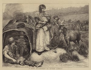 Un accampamento di zingari a Putney Common da Hubert von Herkomer