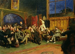 Sera nello studio con i miei studenti, 1886