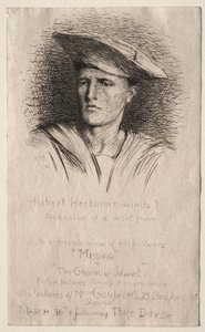 Testa di un giovane uomo, 1881 da Hubert von Herkomer