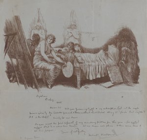 Invito a una cena di beneficenza da Hubert von Herkomer a Thomas Agnew, 1877-78 da Hubert von Herkomer