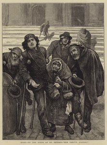 Roma, sui gradini di San Pietro, Per Carità, Signori da Hubert von Herkomer