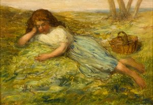 Ragazza e cesto, XIX secolo da Hugh Cameron