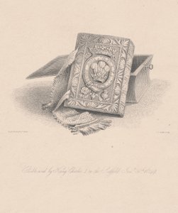Bibbia usata da Re Carlo I sul patibolo il 30 gennaio 1649, incisa da C.J. Smith da Hugh Irvine