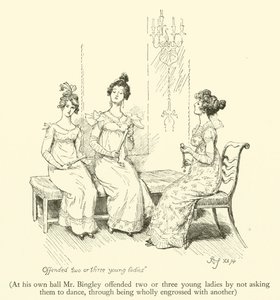 Al suo ballo Mr Bingley ha offeso due o tre giovani donne non chiedendo loro di ballare, essendo completamente assorto con un