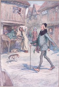 Non tiene forse la testa alta, come se fosse? E strutturato nel suo passo? (illustrazione da Le allegre comari di Windsor, 1910) da Hugh Thomson