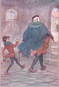 Escono Falstaff e Robin (illustrazione da Le allegre comari di Windsor, 1910) da Hugh Thomson