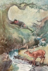 Illustrazione per Come vi piace di Shakespeare (litografia a colori) da Hugh Thomson