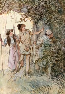 Illustrazione per Come vi piace di Shakespeare (litografia a colori) da Hugh Thomson