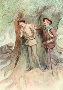 Illustrazione per Come vi piace di Shakespeare (litografia a colori) da Hugh Thomson