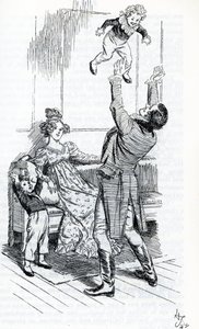 Mr Knightley che gioca con i suoi figli da Hugh Thomson
