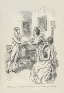 La signora Jennings gli assicurò subito che non avrebbe fatto cerimonie, 1896 da Hugh Thomson