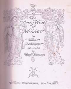 Progettazione della pagina del titolo (illustrazione da Le allegre comari di Windsor, 1910)