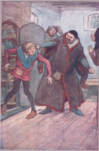 Villano! Ladrone! (Tirando fuori Simple) (illustrazione da Le allegre comari di Windsor, 1910)