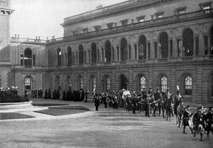 Processione funebre della regina Vittoria che lascia Osborne House, Isola di Wight, 1 febbraio 1901