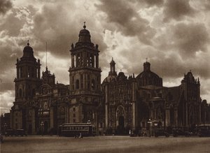 Messico: Capitale Mejico, La catedral (foto b/n) da Hugo Brehme