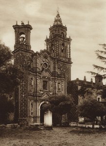 Messico: Chiesa di San Francisco, vista precedente (foto b/n)