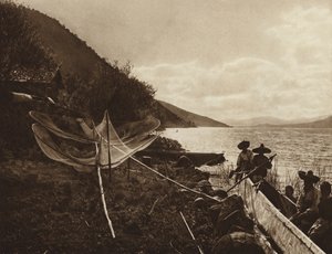 Messico: Laguna de Patzcuaro (foto b/n) da Hugo Brehme