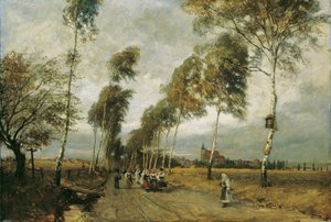 Strada di campagna con viale di betulle da Hugo Charlemont
