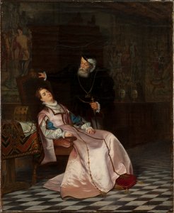 Gustav Vasa trova la sua consorte Catherine Stenbock dormire e la sente dire Re Gösta ti amo... da Hugo Salmson
