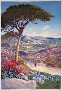 Poster pubblicitario di Hyeres, Provenza