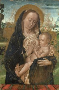 La Vergine Maria Calma il Bambino Gesù, dopo il 1476 da Hugo van der studio of Goes