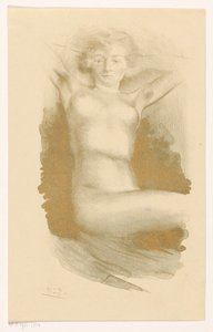 Donna nuda seduta da Huib Luns