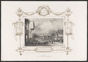 Processione con una tipografia, 1836 da Huib van Hove Bz