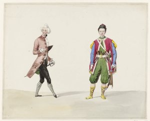 Due uomini in costume storico, 1841 da Huib van Hove Bz