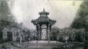 Progetto per un aviario e pergola in stile cinese da Humphry Repton