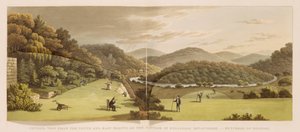 Vista generale dai fronti sud ed est del cottage a Endsleigh, Devon (prima) da 