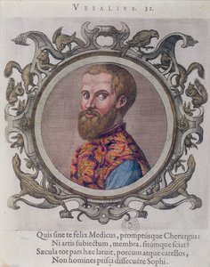 Ritratto di Andreas Vesalius da Receuil des Portraits de Medecins di Sambucus, 1574