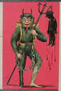Cartolina postale raffigurante il "Krampuss da Hungarian School