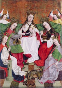 Il Matrimonio Mistico di Santa Caterina, c.1500 (tempera su legno) da Hungarian School