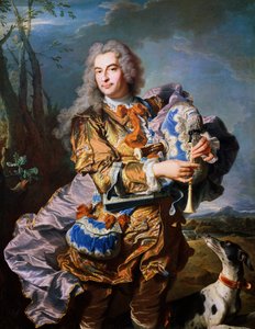 Gaspard de Gueidan che suona la cornamusa, ca 1735, di Hyacinthe Rigaud. (dettaglio). Francia da Hyacinthe Francois Rigaud