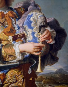 Gaspard de Gueidan che suona la cornamusa, ca 1735, di Hyacinthe Rigaud. Dettaglio. Francia da Hyacinthe Francois Rigaud