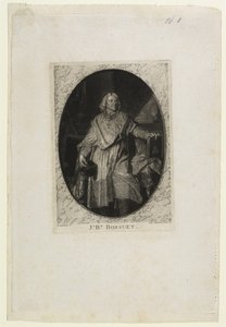 J.B. Bossuet (in piedi), inciso da Jean-Baptiste de Grateloup da Hyacinthe Francois Rigaud