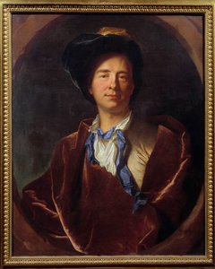 Ritratto di Bernard Le Bouyer (Le Bovier) de Fontenelle (1657-1757), scrittore francese. Dipinto di Hyacinthe Rigaud (1659-1743) 1713. Dim. 0,79x0,63 m. Montpellier, museo Fabre
