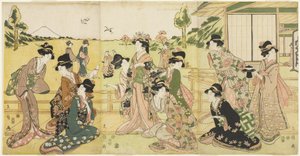 Festa di falconeria da Hyakusai Hisanobu Hyakusai Hisanobu