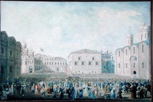 La grande accoglienza di Alessandro I (1777-1825) nel Cremlino il 15 agosto 1816 da I.A. Lavrov